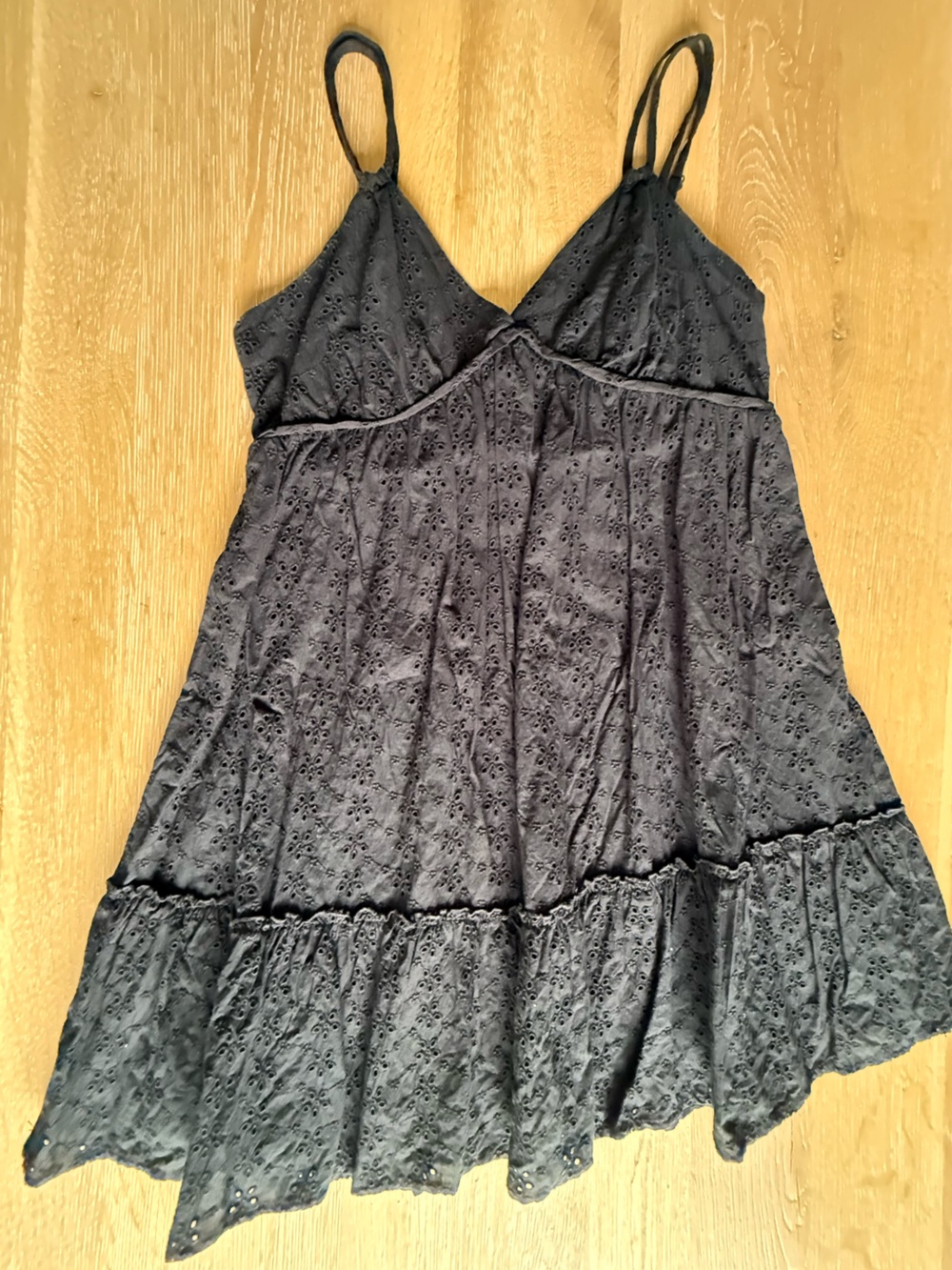 Black Eyelet Spaghetti Strap Sundress